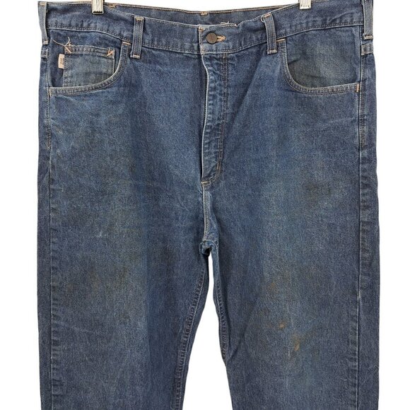 Carhartt FR Flame Resistance Relaxed Fit Jeans Size 40 x 32 Cotton B100 Flaw - Picture 5 of 10